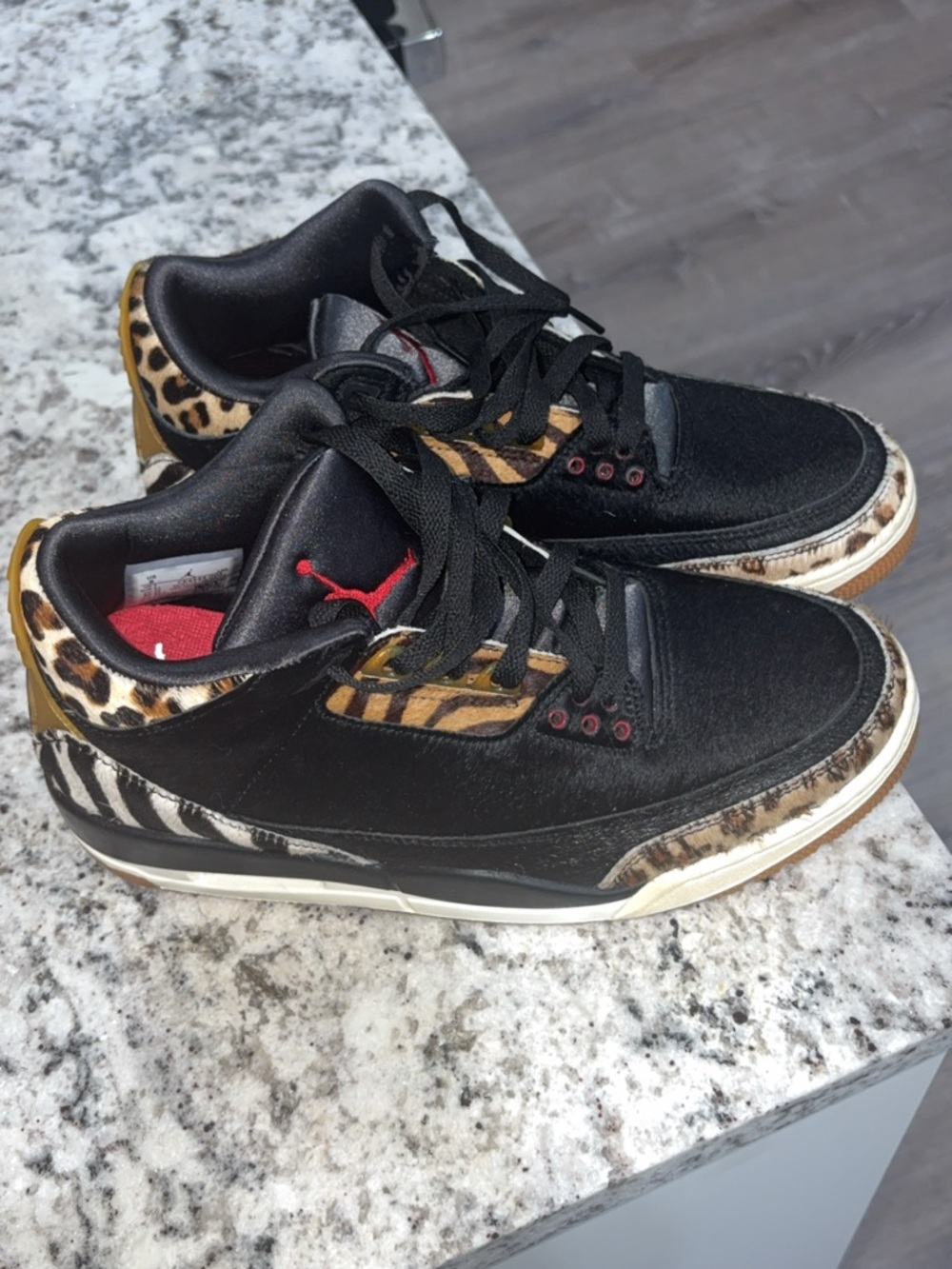 Nike Air Jordan 3 Retro Animal Print Black/Tan/Red